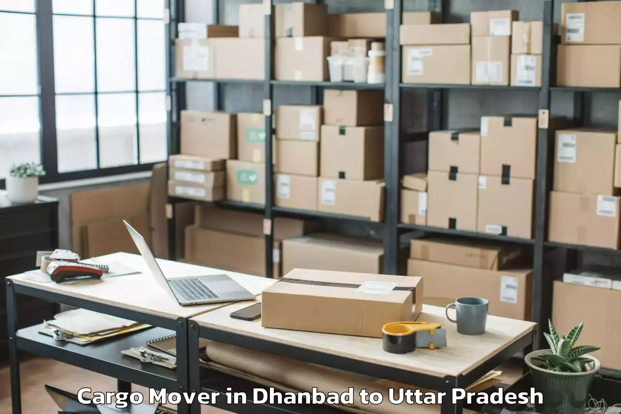 Book Dhanbad to Sasni Cargo Mover Online